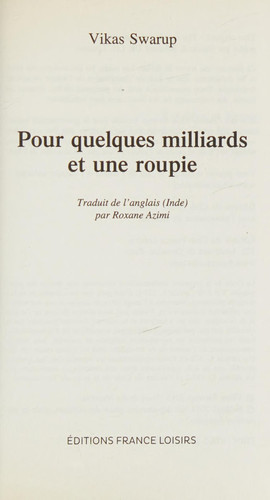Pour quelques milliards et une roupie - Vikas Swarup (Poche) - Livre d'occasion